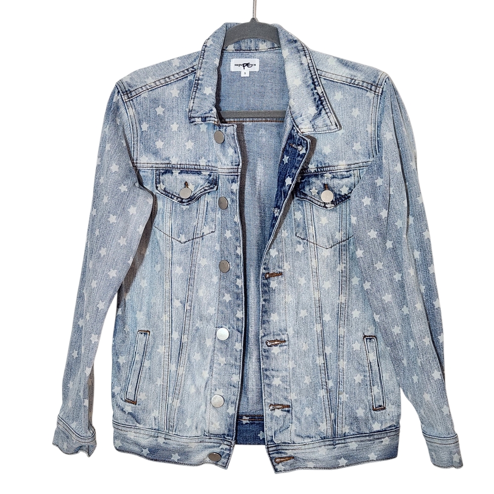 Superdown Trucker Jacket with Star Design Size Small